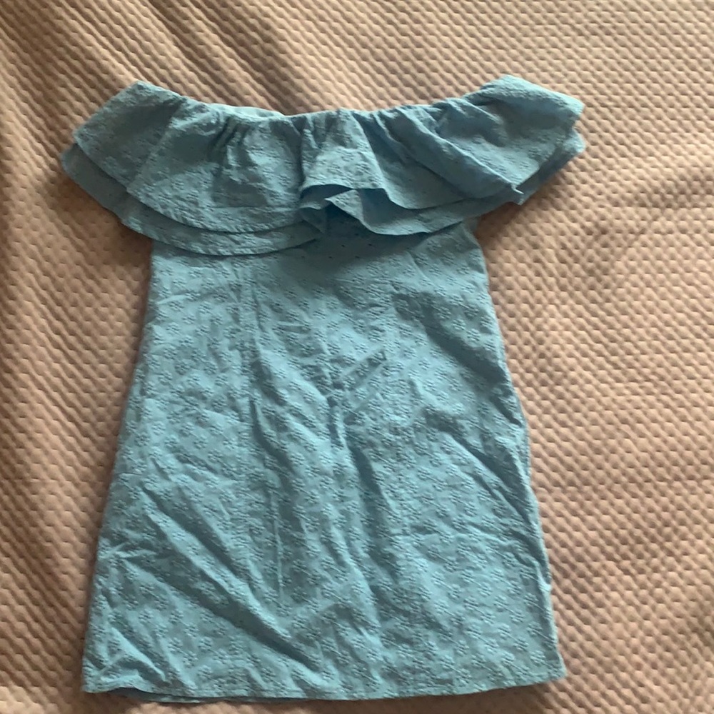 Blue Floral Dress off the shoulders NEW
